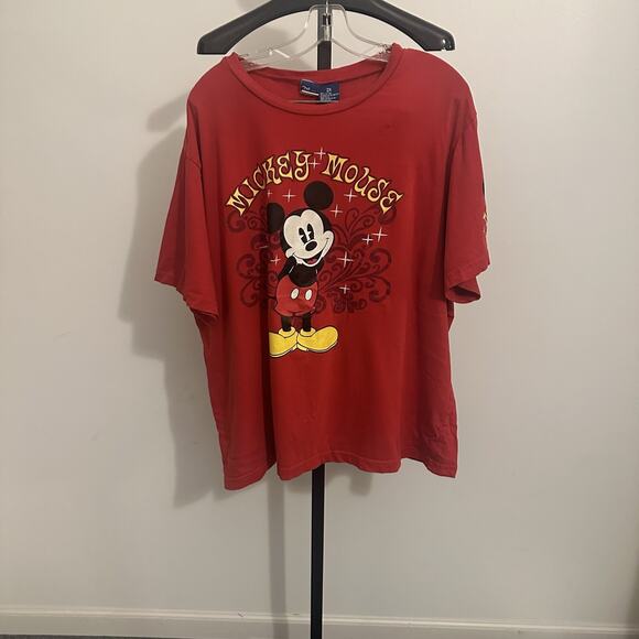 Disney Mickey Mouse Vintage Red Short Sleeve Shirt Size Women’s 2X - Picture 1 of 4